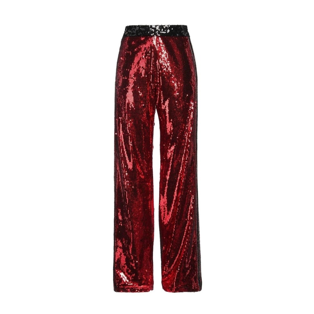 BALMAIN Women's Wide Leg Sequin Embellished Pants 100% Silk Lining New w/ Tags!